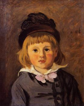 尅勞德 莫奈 Portrait of Jean Monet Wearing a Hat with a Pompom